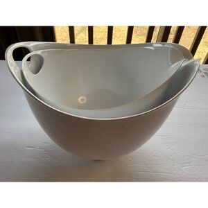 Copco Melamine Mixing Bowl Set 2pc White 2qt 3qt Pour Spout Non-Slip Mid-Century